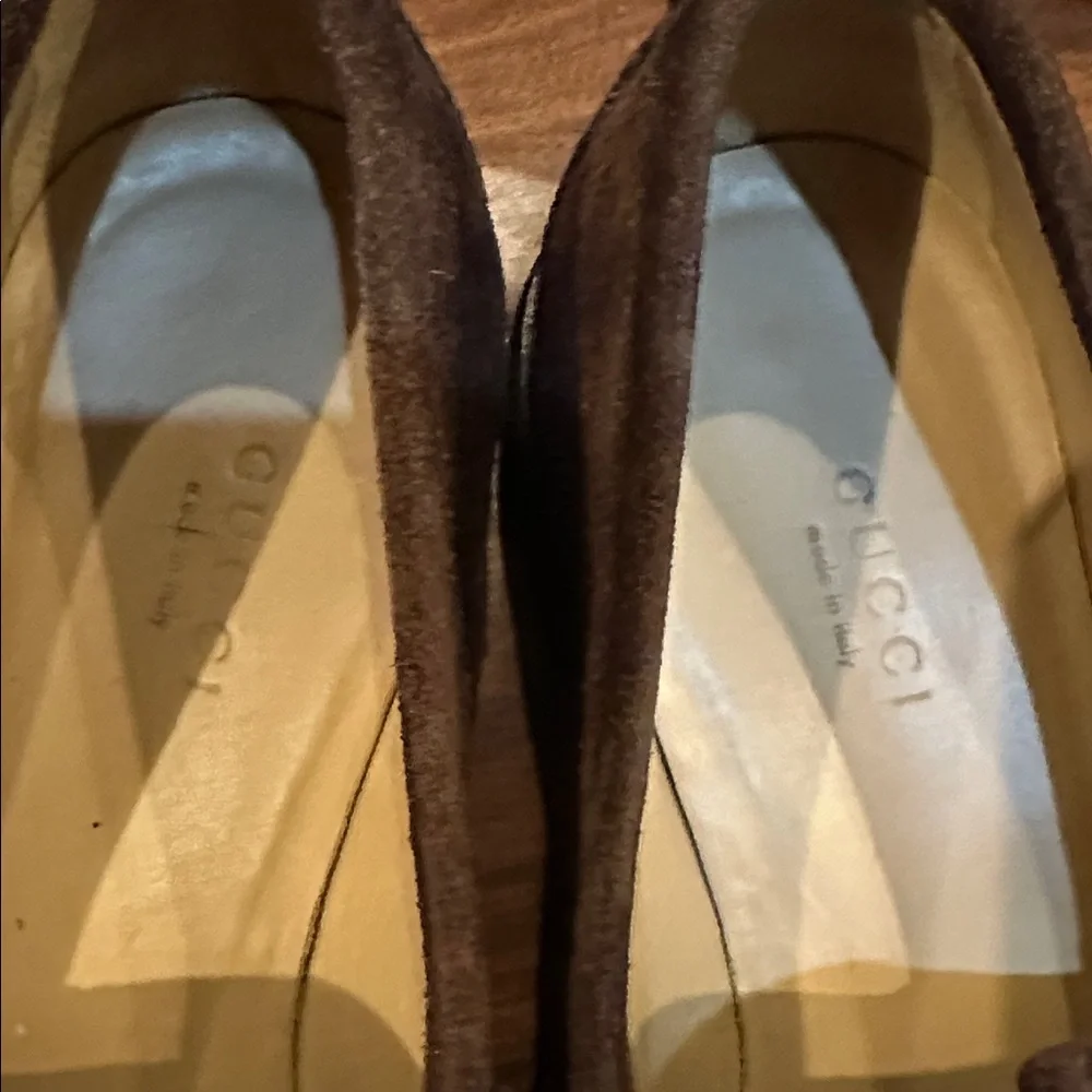 Gucci Women's Brown Suede Loafers - Picture 12 of 16